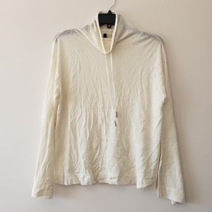 Line the label cashmere blend lightweight cream colored cowl neck sweater S nwot